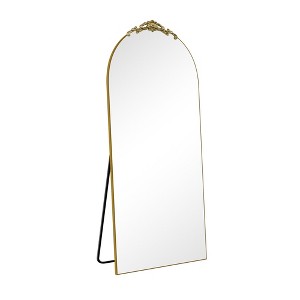 PexFix Wood Frame Arched Floor Mirror, Bedroom Living Room Wall Mirror - 1 of 4