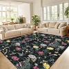 Washable Farmhouse Rug - Floral Print Stain-Resistant Low Pile Carpet, Throw Rug for Living Room, Bedroom, Dining Room Office - 2 of 4
