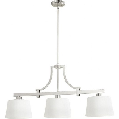 Quorum Lighting Lancaster Glass Satin Nickel 3-Light Pendant