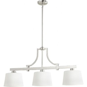 Quorum Lighting Lancaster Glass Satin Nickel 3-Light Pendant - 1 of 3