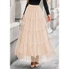 Tulle Skirts for Women 2025 Fall Fashion Elastic High Waisted Fairy Tiered Flowy A-Line Casual Maxi Long Skirt Beige - 4 of 4