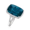 Ross-Simons 12.00 Carat London Blue Topaz and .41 ct. t.w. Diamond Ring in 14kt White Gold - 3 of 4