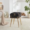 GlasFlength Accent Chairs Backless, Simple and Relax Stools, Kitchen Breakfast and Dressing Table Stool，Storage, Black，42"*32"*49" - 3 of 4