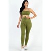 Slickblue Women's Tie Front Cut Out Jumpsuit in Stretch Jersey - Downtown Brown/Olive Branch, Size S-L - 2 of 4