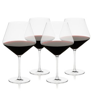 Viski Liminal Burgundy Crystal Wine Glass, Ultrathin Lightweight Clear Drinking Glasses, Elegant Stemmed Glassware,, 32 oz, Set of 4 - 1 of 4