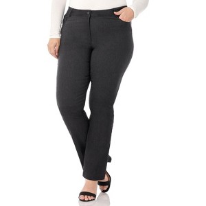 Rekucci Curvy Woman  Straight Leg Pants with Stretch Waist and Pockets - 1 of 3