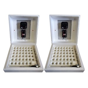 Farm Innovators 2450 Heated Digital Circulated Air Incubator with Automatic Egg Turner for Improved Egg Hatching of Up To 41 Eggs, White (2 Pack) - 1 of 4