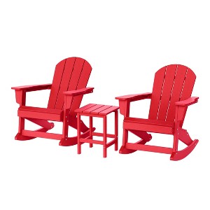 WestinTrends 3 Piece set Outdoor Patio Poly Adirondack rocking chairs with side table - 1 of 4