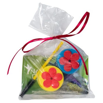 Nectar DOTs Hummingbird Feeder Kit- Yellow/Red and Blue/Red