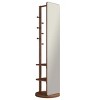 FURNIinspire Full Length Mirrors 69 Inch Bedroom Standing Mirror Full Length Floor Mirror with Hook Storage Rack Coat Rack, Brown, 20"*20"*69" - 2 of 4