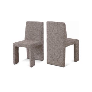 Meridian Furniture,Benson Linen Textured Fabric Dining Chair, Set of 2 - 1 of 4