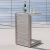 Sapphtopaz Outdoor End Table Modern Aluminum C-shaped Outdoor End Table Outdoor Side Table, Patio Table Small Table for Backyard, Balcony, Porch - 3 of 4