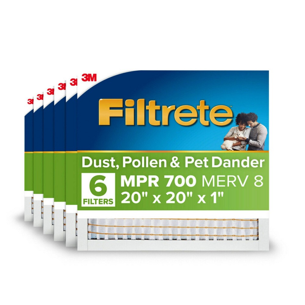Filtrete 6pk 20''x20''x1'' MPR 700 Merv 8 Dust Pollen and Pet Dander Air Filter