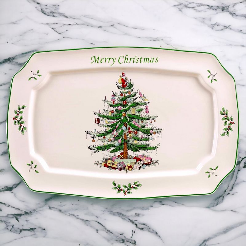 Spode Christmas Tree Rectangular Platter, Made of Fine Earthenware, 3 of 5