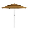 PAGED 9FT 3-Tier Patio Umbrella Outdoor Market Umbrella with Push Button Tilt, Crank and 8 Ribs for Garden, Poolside, Base Not Included - 2 of 4