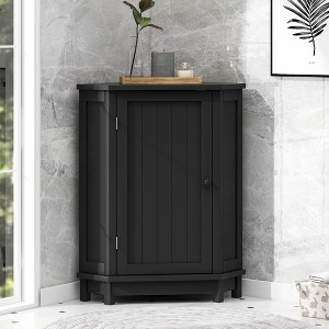 NicBex Modern Corner Bathroom Storage Cabinet with 3 Adjustable Shelves,Freestanding Storage Cabinet,Corner Bathroom Organizer,Matte Finish - 1 of 4