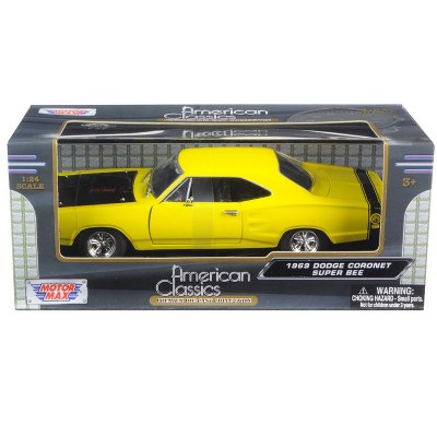 1969 Dodge Coronet Super Bee Yellow 1/24 Diecast Car Model by Motormax