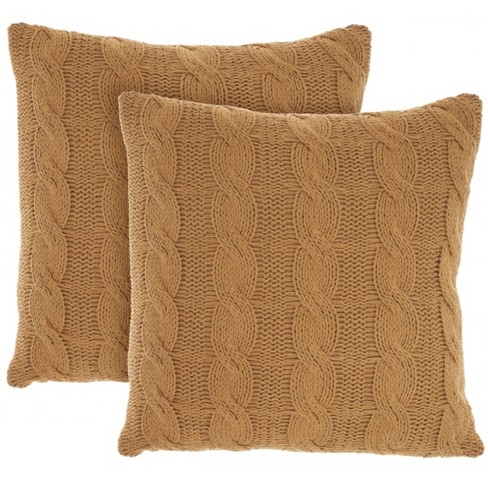 Mina Victory Lifestyle Cotton Fan Leaf 18 X 18 Indoor Throw Pillow Brown  : Target