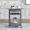 MaseiKar Mobile Rolling Kitchen Island Trolley Serving Cart with Underneath Drawer & Slide-Out Wire Storage Basket - 4 of 4