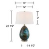 360 Lighting Swirl 22 1/2" High Blue Art Glass Table Lamp Set of 2 - 4 of 4