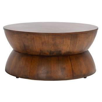 Alecto Round Coffee Table - Brown - Safavieh.