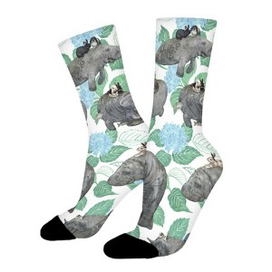 Manatee Animals Women Printed Crew Socks Funny Funky Socks Soft Polyester Novelty Gifts for Artists Men - 1 of 1