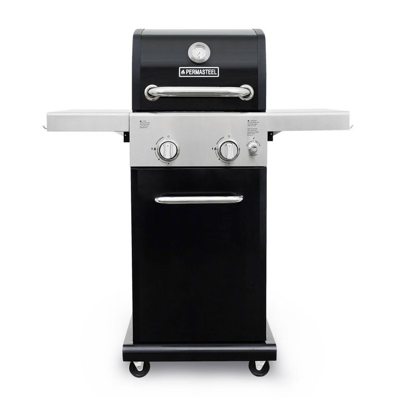 Permasteel 2-Burner Gas Grill with Foldable Side Tables, 1 of 10