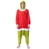 Seven Times Six Unisex Adult The Grinch Santa Hooded Costume Union Suit One-Piece Pajama Multicoloured - 2 of 4