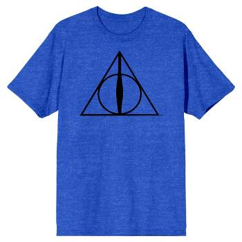 Harry Potter Deathly Hallows Men's Royal Blue Heather T-shirt