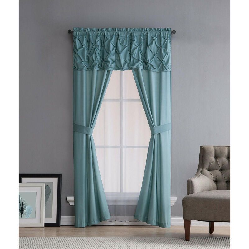 Kate Aurora Complete 5 Pc. Ruffled Window in a Bag Curtain Set, 1 of 2