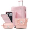 2/3/4 PCS Luggage Set, 20"+24"+28" Suitcase with USB Port, Cup Holder, Travel Duffel Bag & Wet-Dry Toiletry Bag, Carry-On / Checked - ModernLuxe - 2 of 4