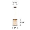 Possini Euro Design Bronze Gold Mini Pendant 8" Wide Modern Clear Crystal Rods Fixture for Dining Room House Bedroom Kitchen Home - 4 of 4