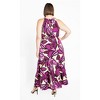 Women's Plus Size Halter Print Maxi Dress - cream | CITY CHIC - 2 of 4