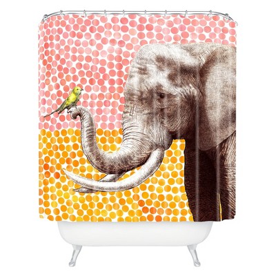 New Friends 2 Shower Curtain Orange - Deny Designs
