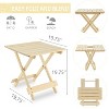 DOMETOUR Patio Folding Square Table Outdoor Solid Wood Table for Backyard, Balcony, Portable Design Space-Saving - 3 of 4