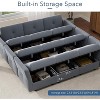 Acekool 143 Inch Modular U-Shaped Sectional Sofa, 9-Seat Blue Velvet Couch with Storage Ottoman, Upholstered Living Room Sofa, Apartment Furniture - 4 of 4