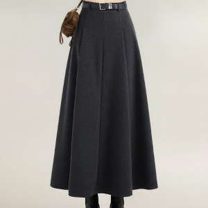 Anna-Kaci Women's High Waist Full A-Line Maxi Skirt with Structured Seam Panels and Smooth Flowing Silhouette - 1 of 4