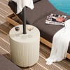 Bencmate Umbrella Bases Heavy Duty Stand with Table and Storage Wind Resistant All Weather Design for Patio Deck Garden Pool, Beige, 14.8"*14.8"*16.7" - 2 of 4