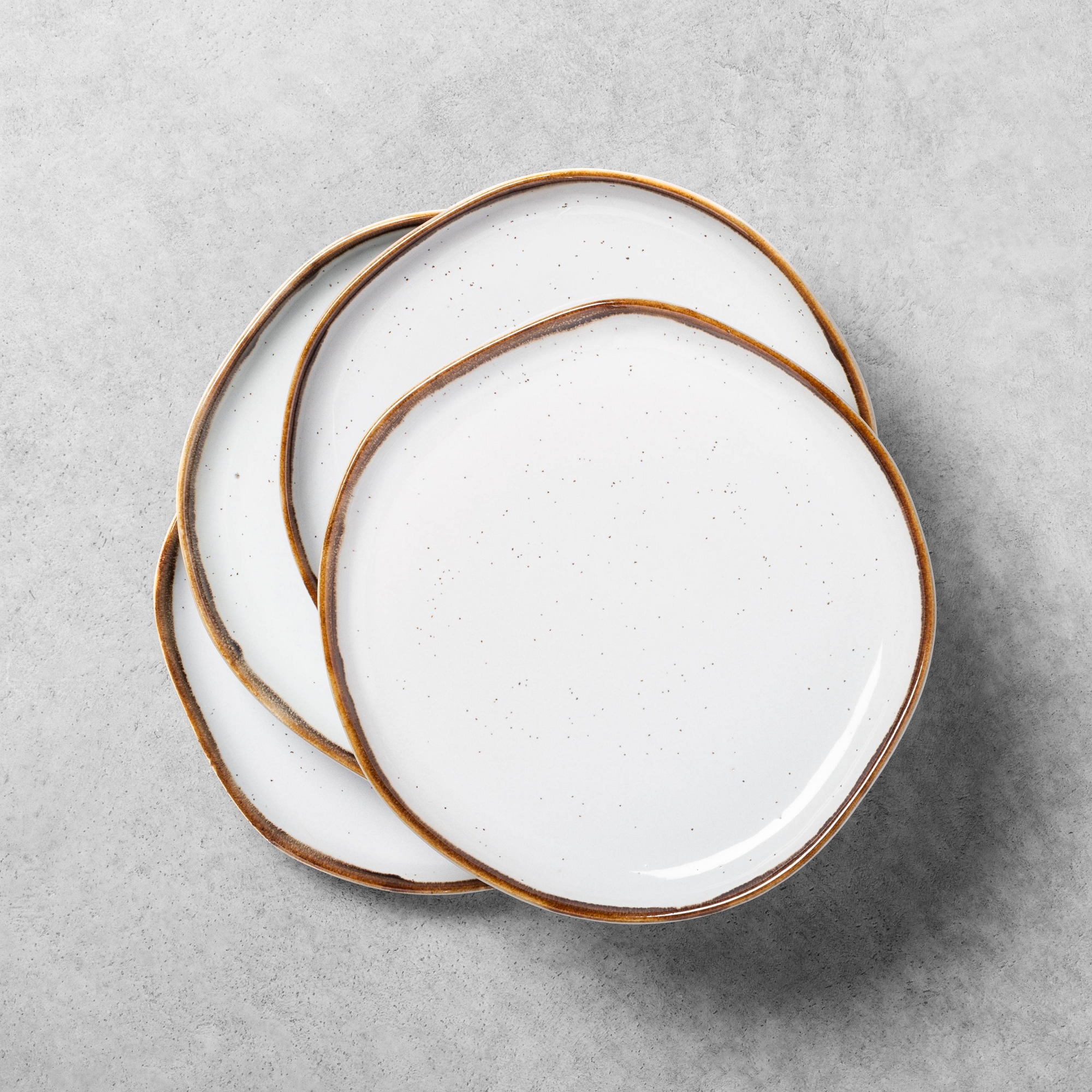 8" 4pk Stoneware Reactive Glaze Salad Plate Set Cream - Hearth & Hand™ with Magnolia: Dishwasher-Safe, Farmhouse Style
