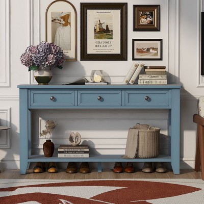 NicBex Modern Narrow Console Table with Storage,Entryway Table with 3 Drawers & Bottom Shelf,Sideboard Foyer Table for Hallway,Living Room