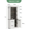 White 5-Tier Bookshelf with Doors & LED Lights, Roman Column Design Storage Cabinet, Adjustable Shelves Freestanding Bookcase for Home Office - 2 of 4