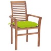 vidaXL Dining Chairs 2 pcs with Bright Green Cushions Solid Teak Wood - 2 of 4