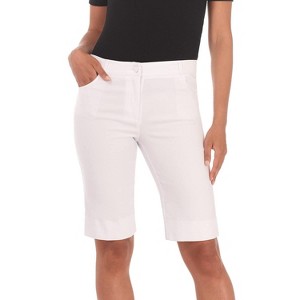 Rekucci Women's Iconic Comfort Stretch 5 Pocket Bermuda Shorts with Zipper Closure – Classic Chic Fit - 1 of 3
