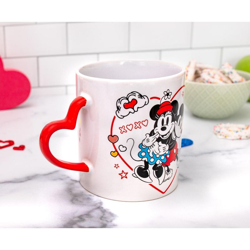 Silver Buffalo Disney Mickey and Minnie Mouse Icons 20-Ounce Ceramic Mug With Sculpted Handle, 4 of 9