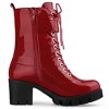 Allegra K Women's Zip Platform Lace Up Round Toe Chunky Heel Combat Boots - 4 of 4