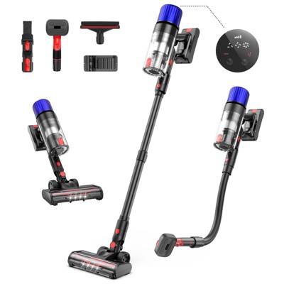 Teendow Lightweight 500W Stick Vacuum, Cordless Vacuum Cleaner for Pet Hair, Max 50 Mins, Rechargeable, Perfect for Carpet, Hard Floor, Dark Gray