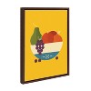 Kate and Laurel Sylvie Fruit Bowl Framed Canvas by Amber Leaders Designs, 18x24, Walnut Brown - 2 of 4