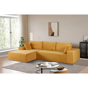 108'' L-Shaped Sectional Sofas with Full Foam Cushioning and No Assembly Required, Left Facing Sleeper Couch for Living Room or Bedroom - 1 of 4
