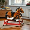 Mshliw Spring Rocking Horse for Ages 3–8, Plush Ride-On Horse with Saddle, Foot Stirrups & Stable Steel Spring Base, Birthday Gift, Christmas gift - 3 of 4
