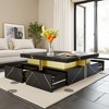 Modern Black Square Coffee Table 43" Storage Table with 4 Drawers, Gold Accents & 800lb Capacity for Living Room - 3 of 4